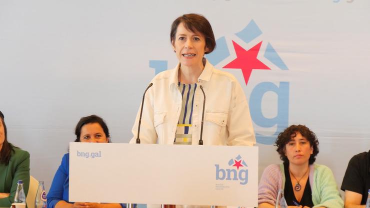 A portavoz nacional do BNG, Ana Pontón, intervén no Consello Nacional do Bloque. BNG / Europa Press