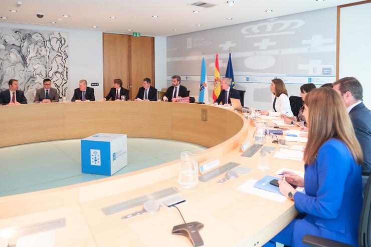 O presidente da Xunta, Alfonso Rueda, dirixe a reunión do Consello, o 17 de xuño de 2024.. XUNTA 