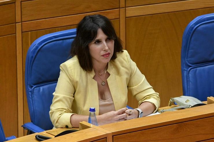 A conselleira de Economía e Industria, María Jesús Lorenzana, no Parlamento de Galicia.. XUNTA