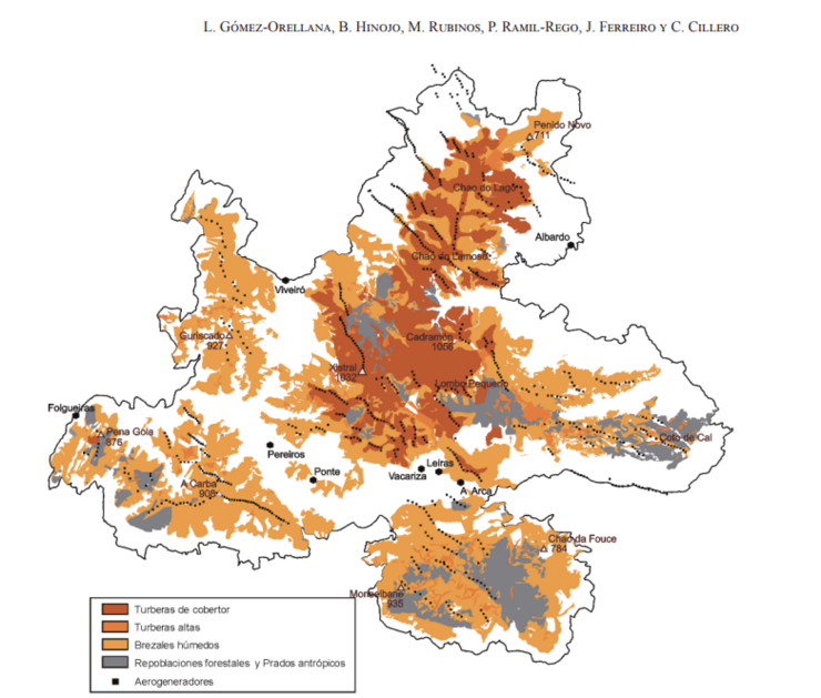 Cartografía del reservorio de carbono en la sierra del Xistral 