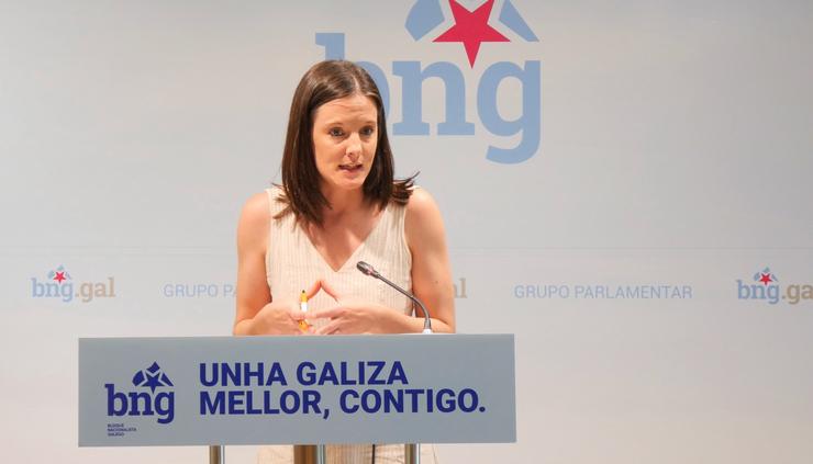 A viceportavoz parlamentaria do BNG, Olalla Rodil, en rolda de prensa. BNG 