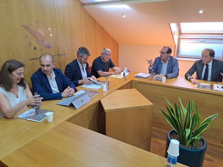 O presidente da Fegamp, Alberto Varela, reúnese co de Sogama, Javier Domínguez.. FEGAMP 