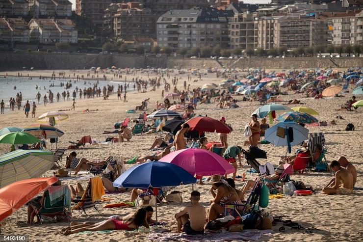 Praia de Silgar, en Sanxenxo, masificada 