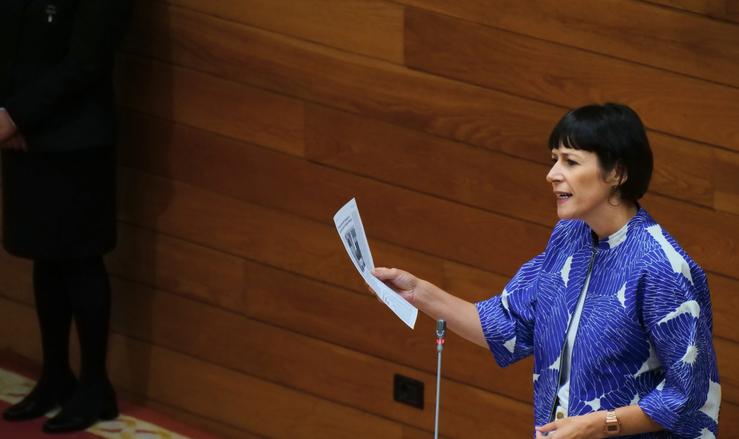 A portavoz nacional do BNG, Ana Pontón, durante a sesión de control no Parlamento de Galicia do 11 de setembro de 2024. BNG 