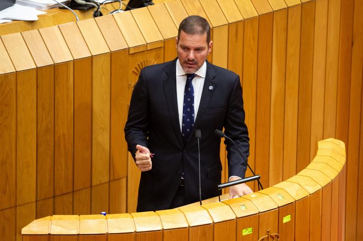 O conselleiro de Cultura, José López Campos, nunha intervención no Parlamento de Galicia.. XUNTA