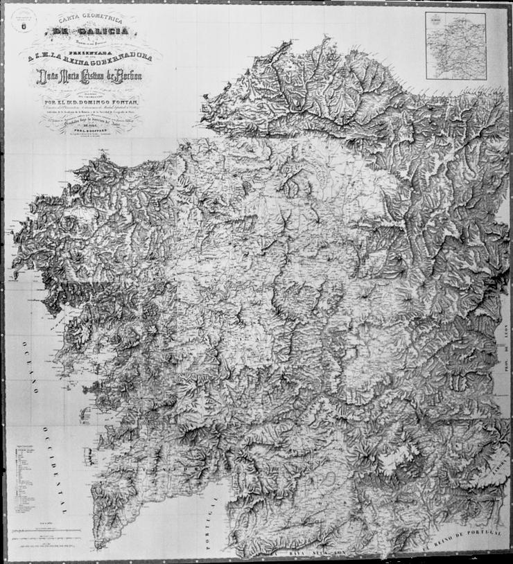 Imaxe da Carta xeométrica de Galicia de Domingo Fontán. PARLAMENTO DE GALICIA 