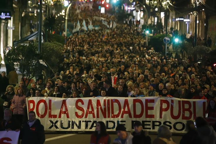 Imaxe da manifestación pola Sanidade Pública.. ADRAIN IRAGO-EUROPA PRESS / Europa Press