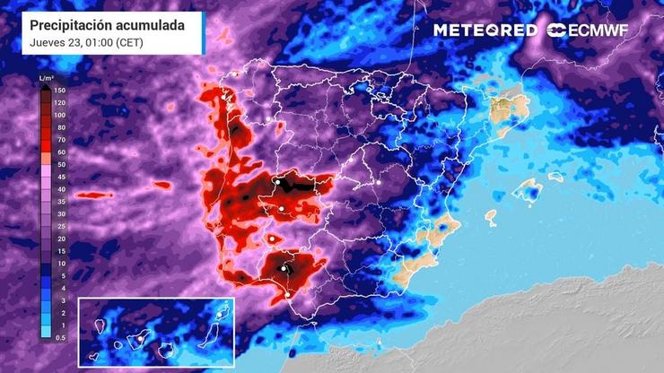 Un río atmosférico, provocado pola sucesión de borrascas, traerá moita chuvia a Galicia 