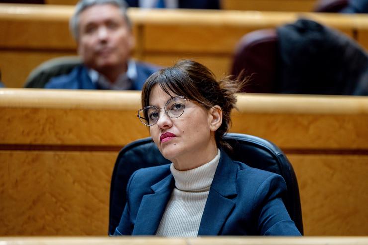 A ministra de Mocidade e Infancia, Sira Rego, durante unha sesión de control ao Goberno no Senado.. Ricardo Rubio - Europa Press 