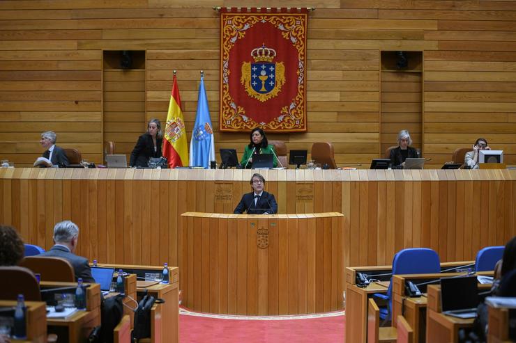 O conselleiro de Facenda, Miguel Corgos, no Parlamento. MONICA ARCAY CARRO 