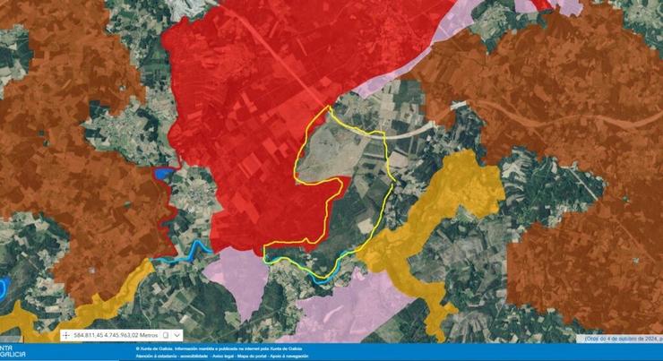 Mapa da estratexia da infraestrutura verde da Xunta achegado por SGHN que denuncia que se quere favorecer a Altri  