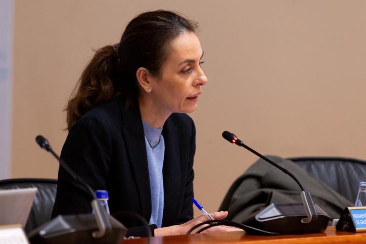 A directora xeral de Ordenación e Innovación Educativa, Judith Fernández, durante a súa comparecencia no Parlamento.. XUNTA 