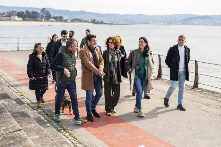 Visita da secretaria xeral do PPdeG, Paula Prado, e do presidente provincial do PP de Pontevedra, Luís López, a Cangas do Morrazo, a 17 de febreiro de 2025 