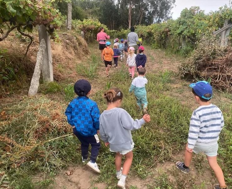 Actividades na escola unitaria de Rubiós, no concello das Neves 