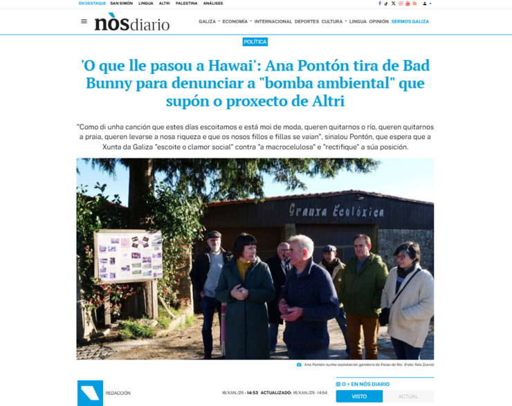 Capa do Nós Diario con Ana Pontón