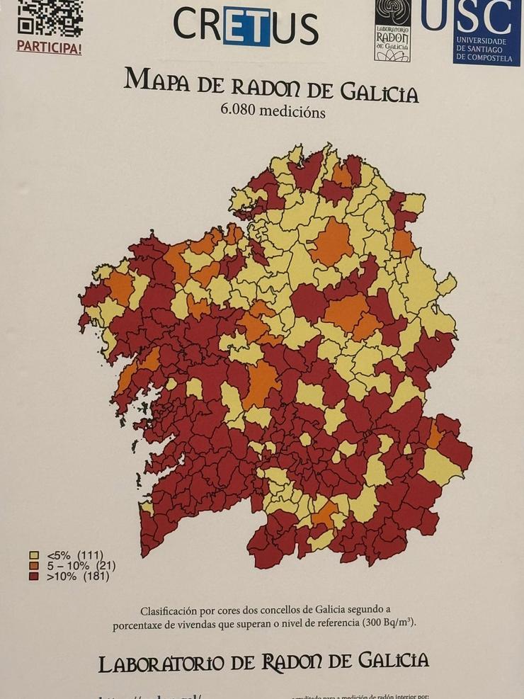 Mapa de Radón de Galicia 