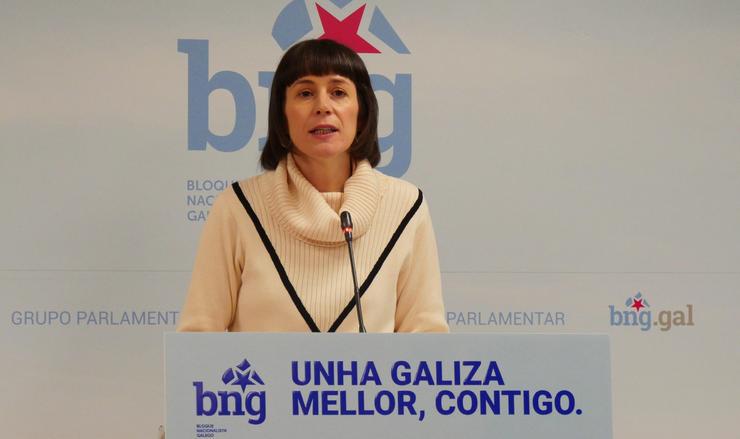 A portavoz nacional do BNG, Ana Pontón, en rolda de prensa. BNG 