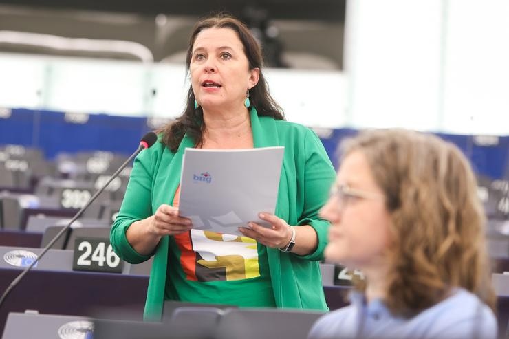 A eurodeputada do BNG, Ana Miranda, no debate 