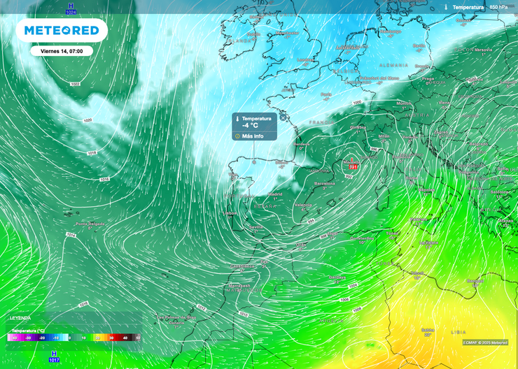 Chegada dunha masa de aire ártico a Galicia 