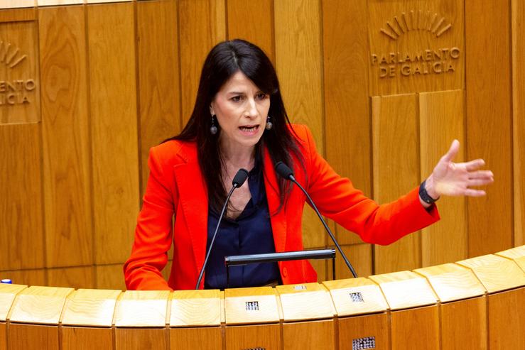 A conselleira de Vivenda, María M. Allegue, no pleno do Parlamento. XUNTA 