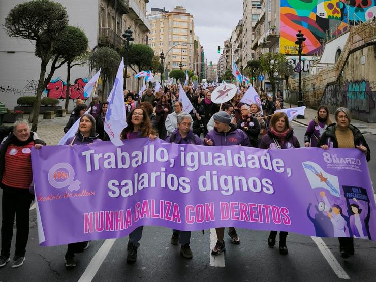 Manifestación convocada pola CIG en Vigo con motivo do 8M, a 8 de marzo de 2025 